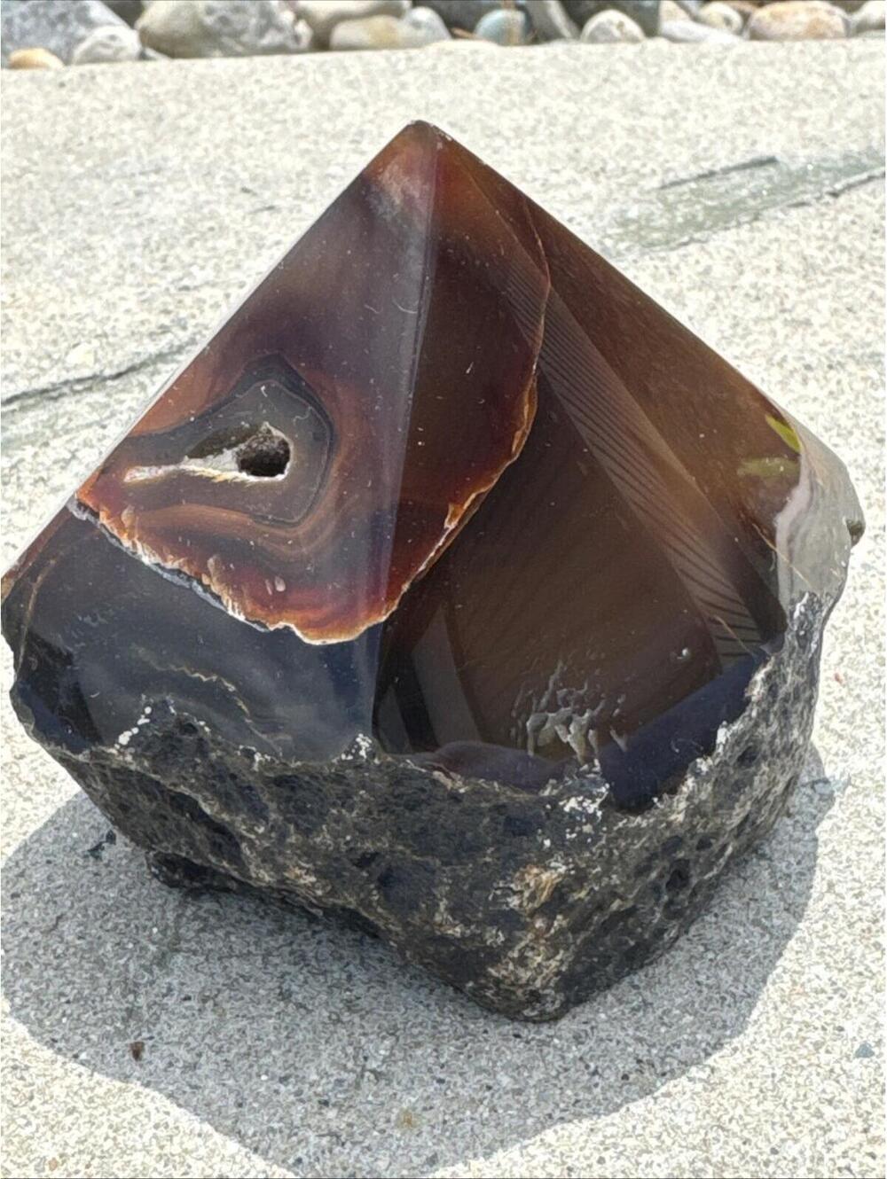 Agate Genuine Freestanding Brown Point from Brazil 1 Pound 3” Crystal Healing
